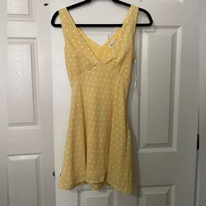 Princess Polly Nellie Mini Dress Yellow Polka Dot
